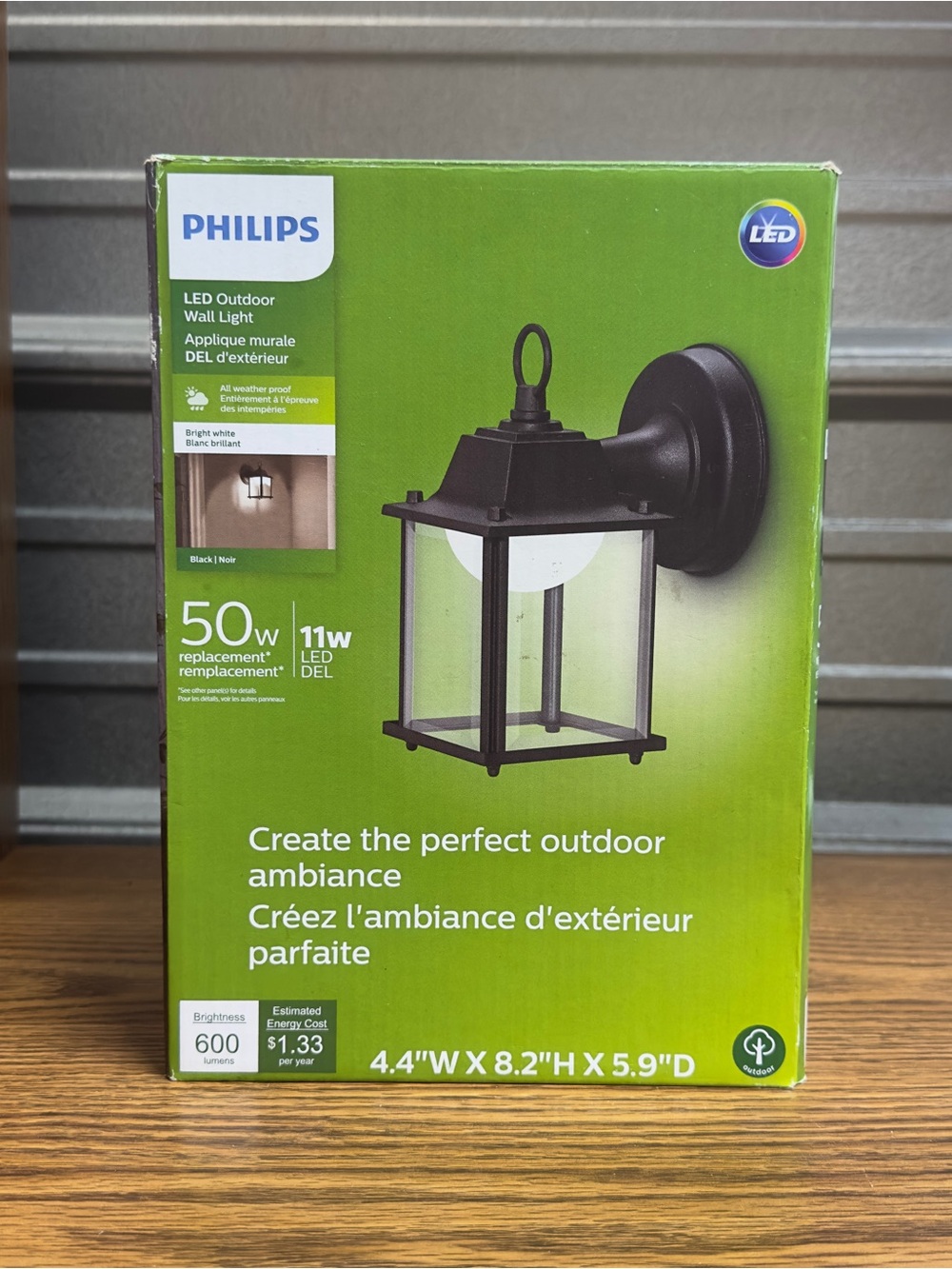 Philips LED 50-Watt Outdoor Weather Resistant Square Wall Lantern